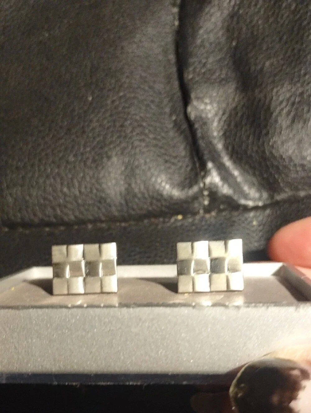 Kenneth Cole Reaction Silver Woven Square Cuff Links